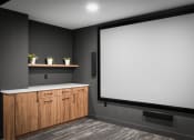 Thumbnail 23 of 53 - a room with a large screen on the wall
